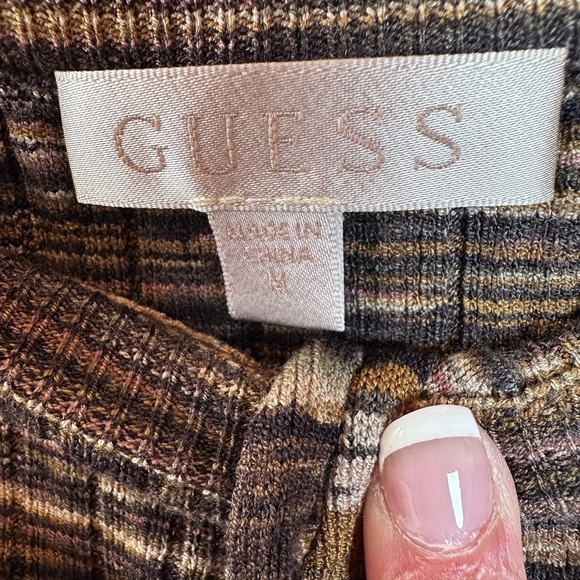 GUESS Cinched Front Anika Multicolor Striped 
Ribbed skirt - Picture 3 of 6